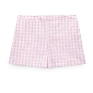 NWOT Zara Barbie Collection Pink Gingham Women's Shorts Size XS